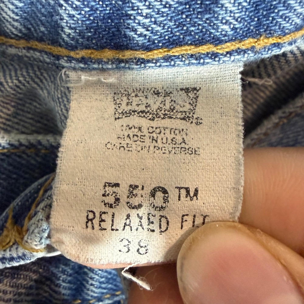 Vintage 90s Levis 550 Jorts Size 38 Blue Relaxed Fit - Picture 7 of 8